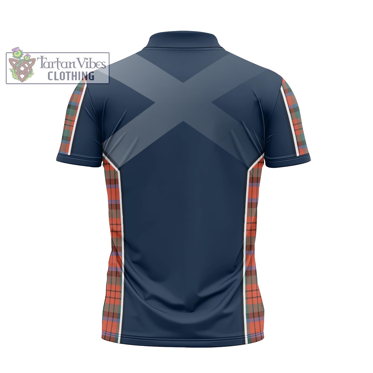 Tartan Vibes Clothing MacDuff Ancient Tartan Zipper Polo Shirt with Family Crest and Scottish Thistle Vibes Sport Style