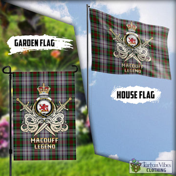 MacDuff Dress Tartan Flag with Clan Crest and the Golden Sword of Courageous Legacy