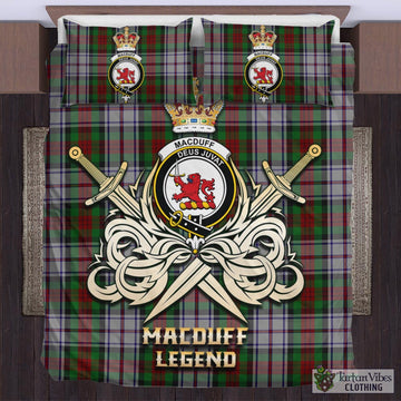 MacDuff Dress Tartan Bedding Set with Clan Crest and the Golden Sword of Courageous Legacy