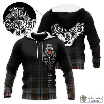 MacDuff Dress Tartan Knitted Hoodie Featuring Alba Gu Brath Family Crest Celtic Inspired