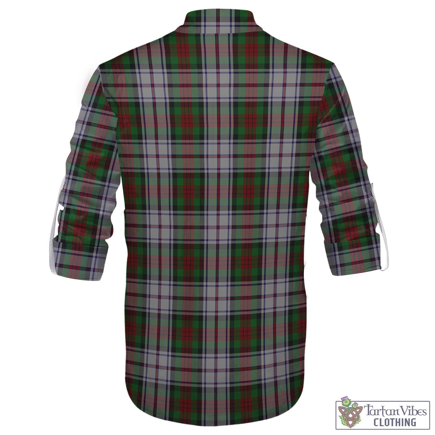 Tartan Vibes Clothing MacDuff Dress Tartan Men's Scottish Traditional Jacobite Ghillie Kilt Shirt with Family Crest