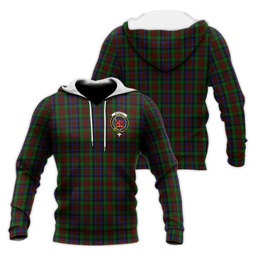 MacDuff Hunting Tartan Knitted Hoodie with Family Crest