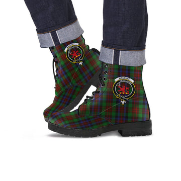 MacDuff Hunting Tartan Leather Boots with Family Crest
