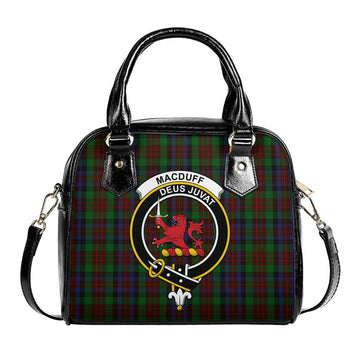 MacDuff Hunting Tartan Shoulder Handbags with Family Crest