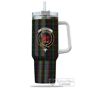 MacDuff Hunting Tartan and Family Crest Tumbler with Handle