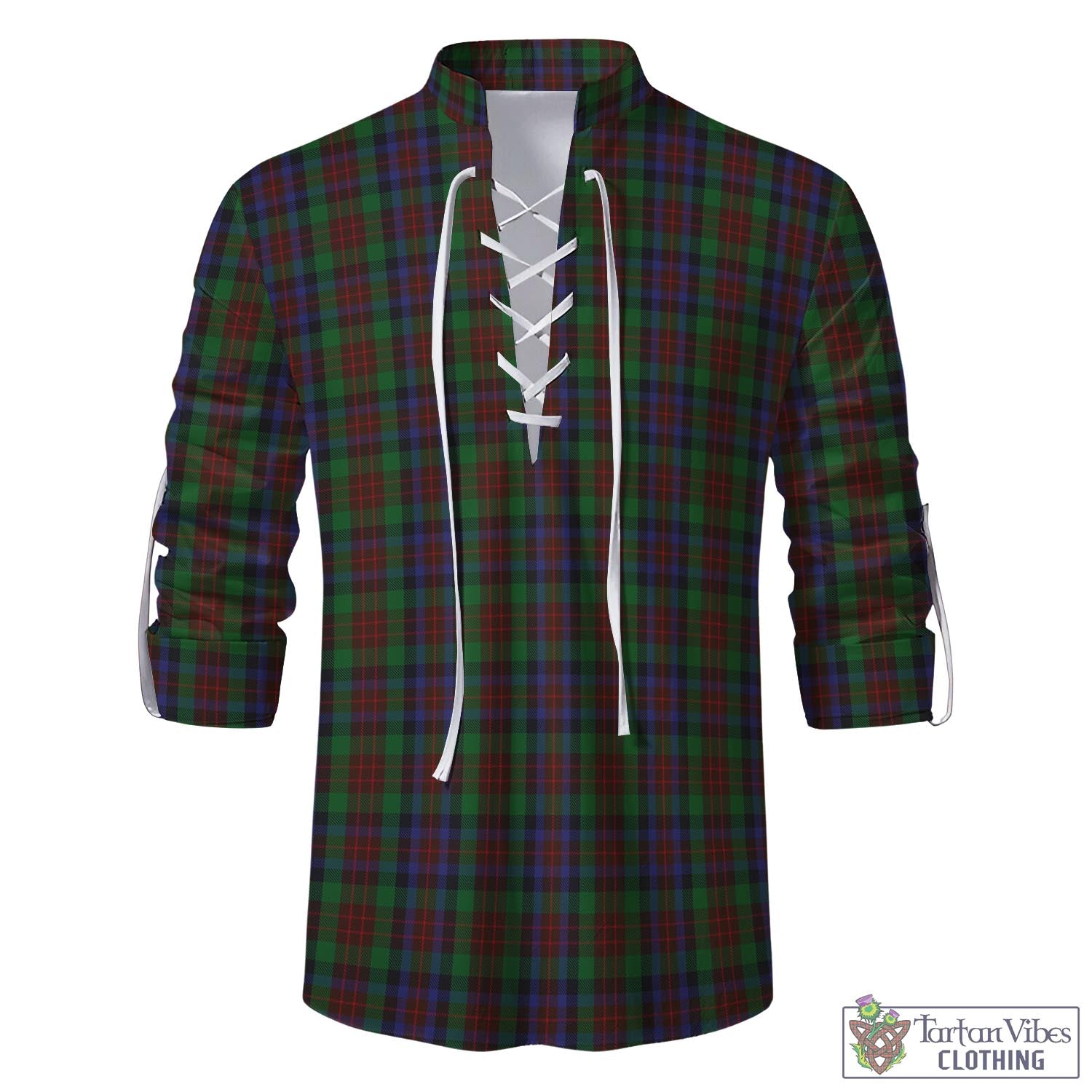 Tartan Vibes Clothing MacDuff Hunting Tartan Men's Scottish Traditional Jacobite Ghillie Kilt Shirt