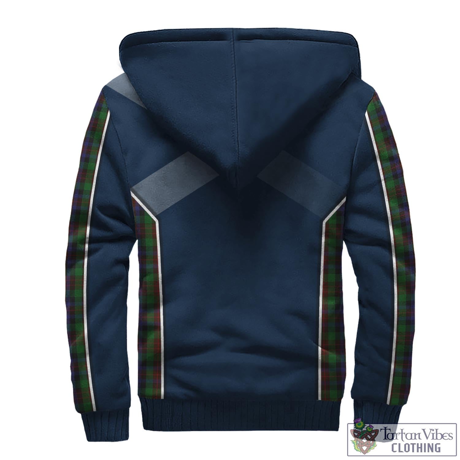 Tartan Vibes Clothing MacDuff Hunting Tartan Sherpa Hoodie with Family Crest and Scottish Thistle Vibes Sport Style