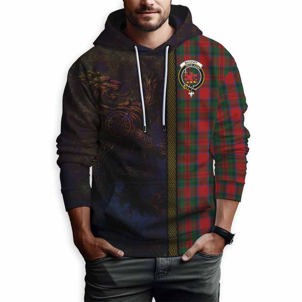 Tartan Vibes Clothing MacDuff (McDuff) Tartan Family Crest Hoodie Alba Gu Brath Be Brave Lion Ancient Style