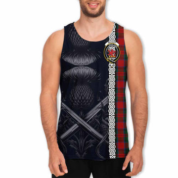 MacDuff (McDuff) Tartan Men's Tank Top with Family Crest Cross Sword Thistle Celtic Vibes