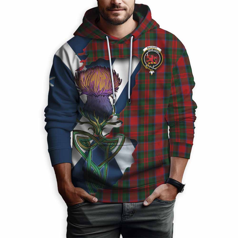 Tartan Vibes Clothing MacDuff (McDuff) Tartan Family Crest Hoodie Scottish Thistle Celtic Inspired