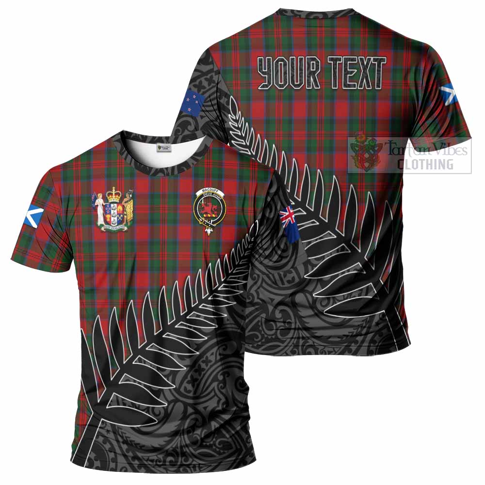 Tartan Vibes Clothing MacDuff (McDuff) Crest Tartan T-Shirt with New Zealand Silver Fern Half Style