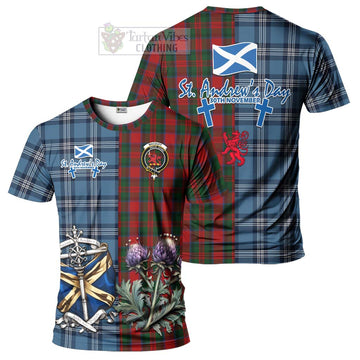 Tartan Vibes Clothing MacDuff (McDuff) Tartan T-Shirt Happy St. Andrew's Day Half Tartan Style