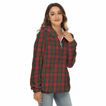 MacDuff (McDuff) Tartan Women's Borg Fleece Hoodie with Half Zip