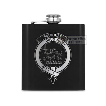 MacDuff (McDuff) Crest Hip Flask Set 7oz Black Stainless Steel with A Gift Box