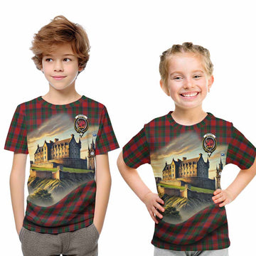 Tartan Vibes Clothing MacDuff (McDuff) Tartan Family Crest Kid T-Shirt with Scottish Ancient Castle Style