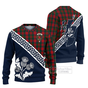 MacDuff (McDuff) Tartan Ugly Sweater Featuring Thistle and Scotland Map