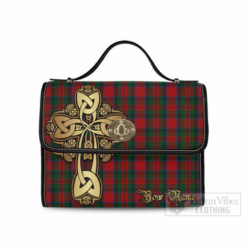 Tartan Vibes Clothing MacDuff (McDuff) Tartan Waterproof Canvas Bag Golden Thistle Celtic Cross Style