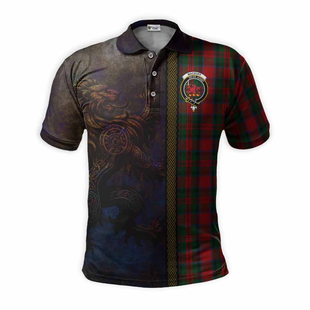 Tartan Vibes Clothing MacDuff (McDuff) Tartan Family Crest Polo Shirt Alba Gu Brath Be Brave Lion Ancient Style
