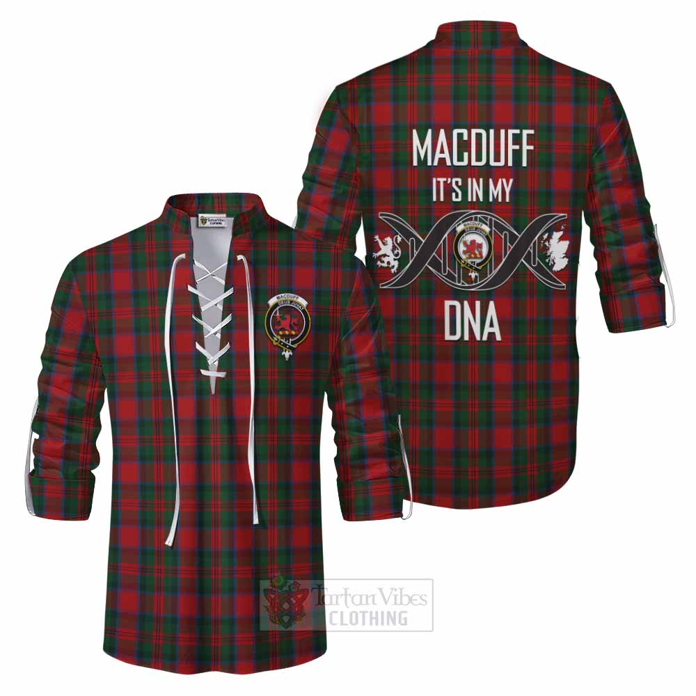 Tartan Vibes Clothing MacDuff (McDuff) Tartan Ghillie Kilt Shirt with Family Crest DNA In Me Style