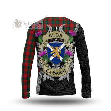 MacDuff (McDuff) Tartan Family Crest Long Sleeve T-Shirt Lion Rampant Royal Thistle Shield Celtic Inspired