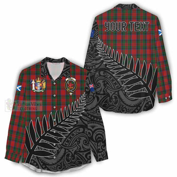 Tartan Vibes Clothing MacDuff (McDuff) Crest Tartan Women's Casual Shirt with New Zealand Silver Fern Half Style