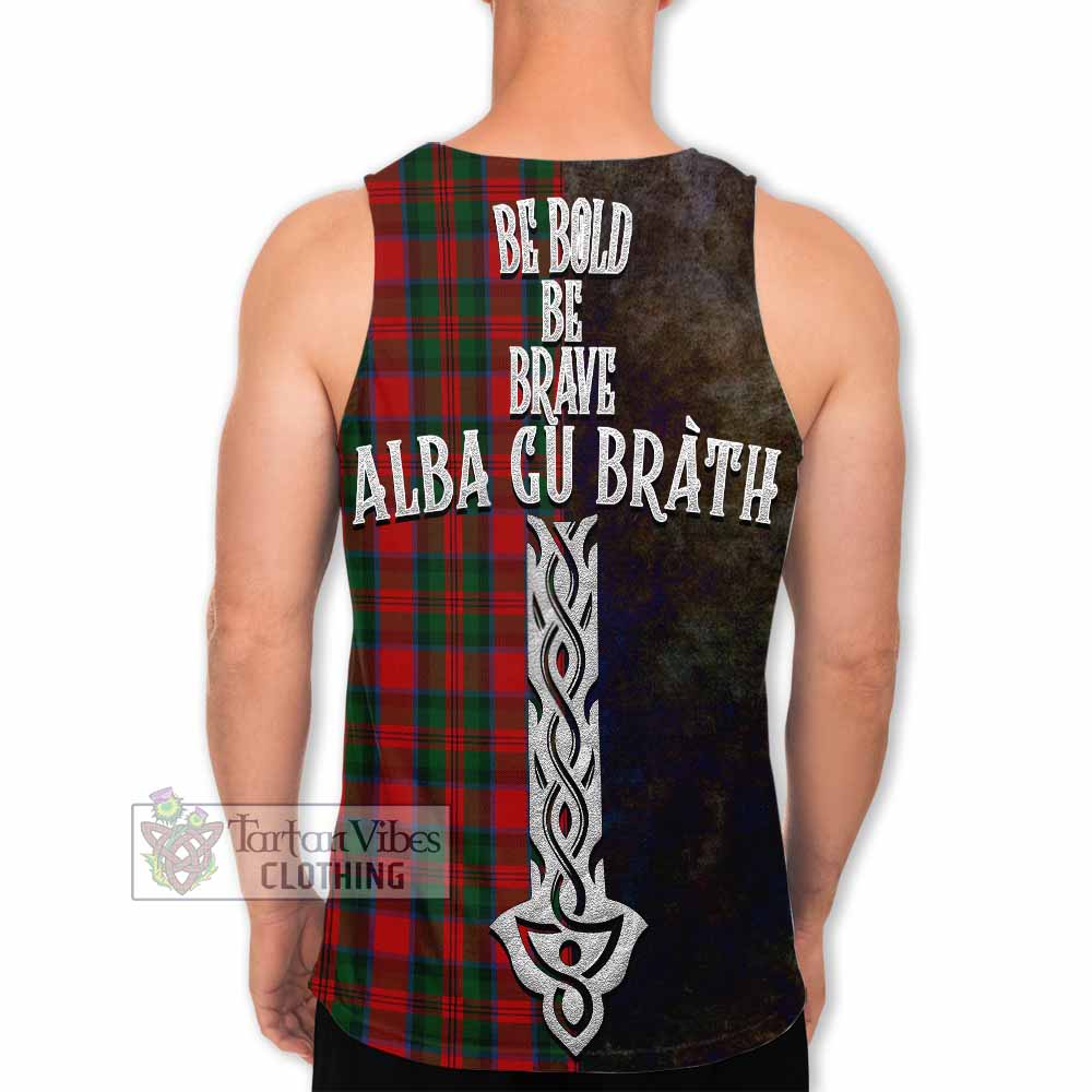 Tartan Vibes Clothing MacDuff (McDuff) Tartan Family Crest Men's Tank Top Alba Gu Brath Be Brave Lion Ancient Style