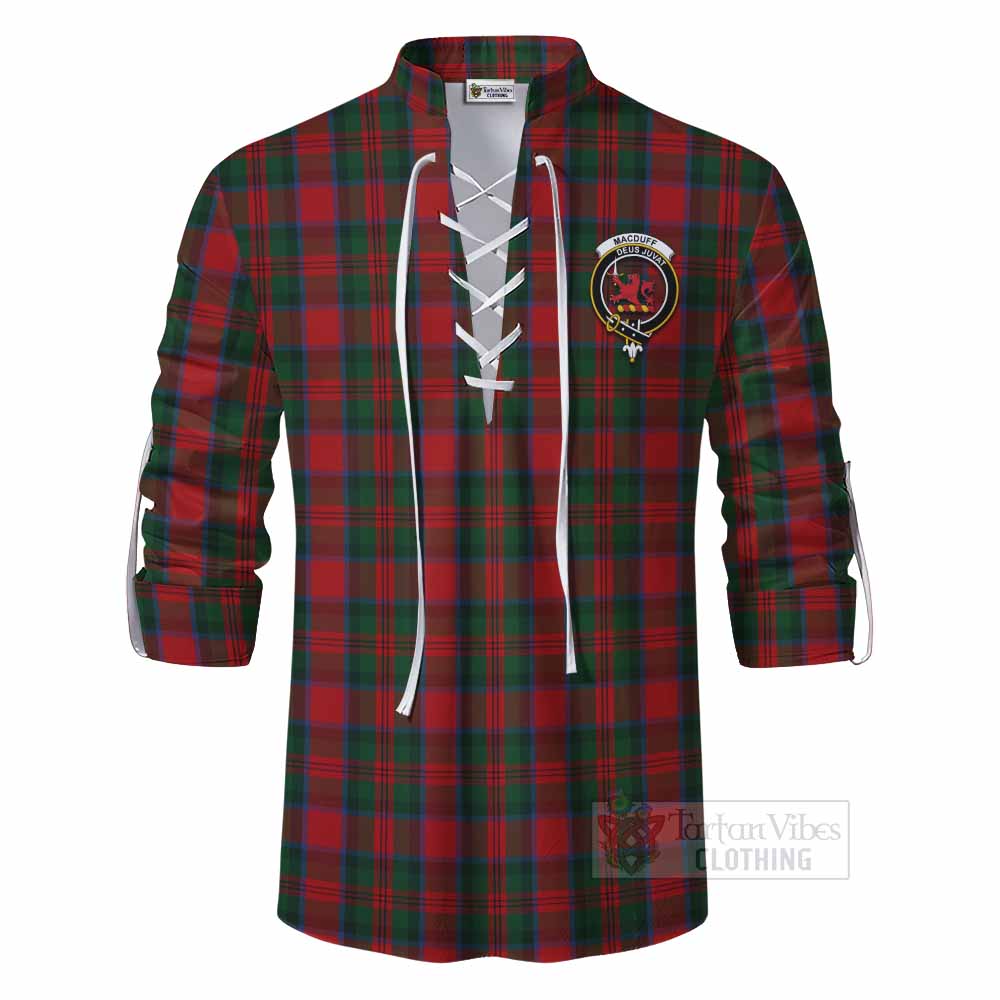 Tartan Vibes Clothing MacDuff (McDuff) Tartan Ghillie Kilt Shirt with Family Crest DNA In Me Style