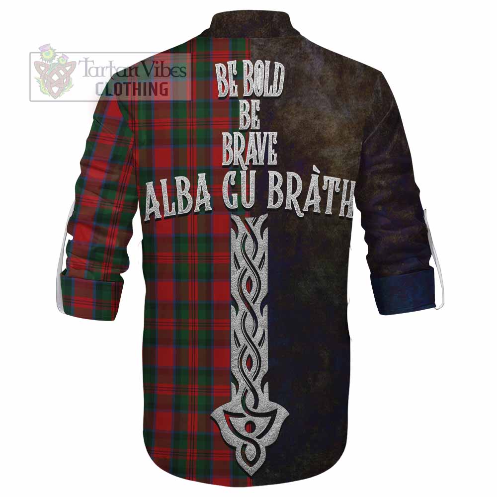 Tartan Vibes Clothing MacDuff (McDuff) Tartan Family Crest Ghillie Kilt Shirt Alba Gu Brath Be Brave Lion Ancient Style