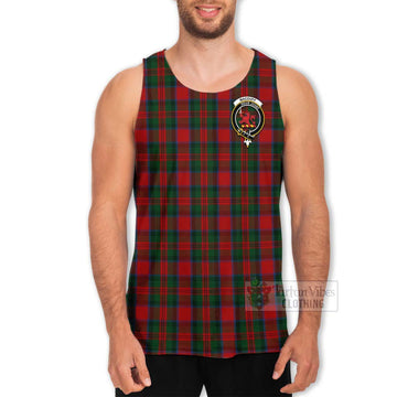 Tartan Vibes Clothing MacDuff (McDuff) Tartan Men's Tank Top with Family Crest and Bearded Skull Holding Bottles of Whiskey