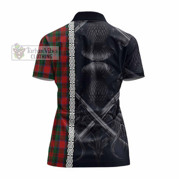 MacDuff (McDuff) Tartan Women's Polo Shirt with Family Crest Cross Sword Thistle Celtic Vibes
