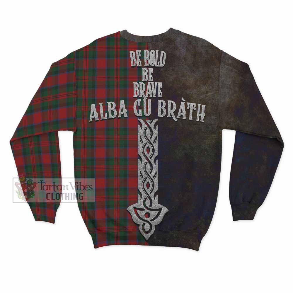 Tartan Vibes Clothing MacDuff (McDuff) Tartan Family Crest Sweatshirt Alba Gu Brath Be Brave Lion Ancient Style