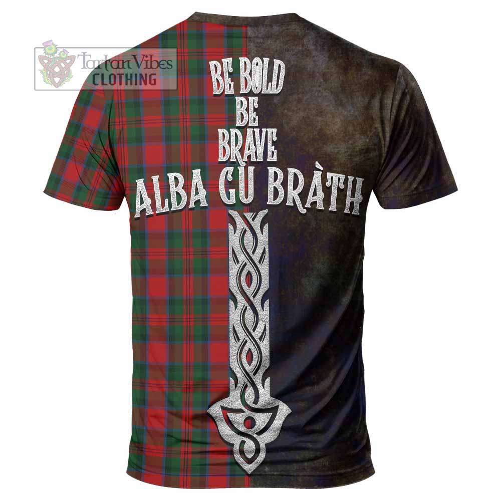 Tartan Vibes Clothing MacDuff (McDuff) Tartan Family Crest T-Shirt Alba Gu Brath Be Brave Lion Ancient Style