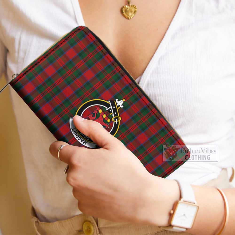 Tartan Vibes Clothing MacDuff (McDuff) Tartan Women's Leather Wallet with Family Crest