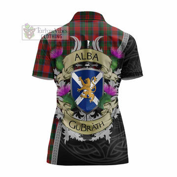 MacDuff (McDuff) Tartan Family Crest Women's Polo Shirt Lion Rampant Royal Thistle Shield Celtic Inspired