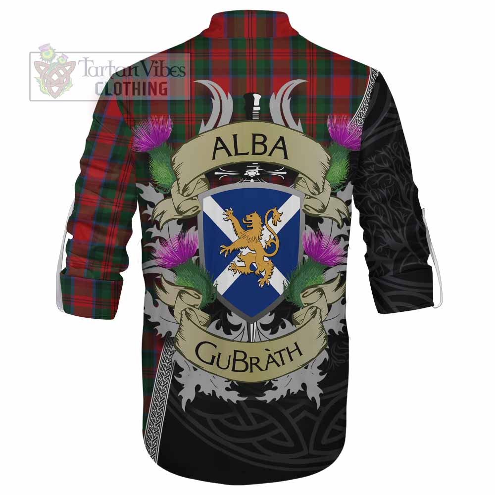 Tartan Vibes Clothing MacDuff (McDuff) Tartan Family Crest Ghillie Kilt Shirt Lion Rampant Royal Thistle Shield Celtic Inspired