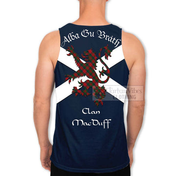 Tartan Vibes Clothing MacDuff (McDuff) Tartan Lion Rampant Men's Tank Top – Proudly Display Your Heritage with Alba Gu Brath and Clan Name