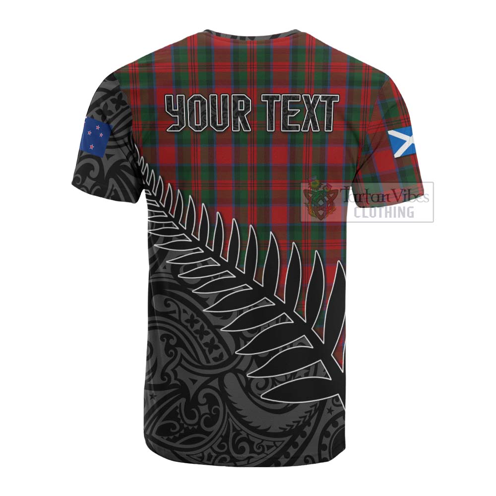 Tartan Vibes Clothing MacDuff (McDuff) Crest Tartan Cotton T-shirt with New Zealand Silver Fern Half Style