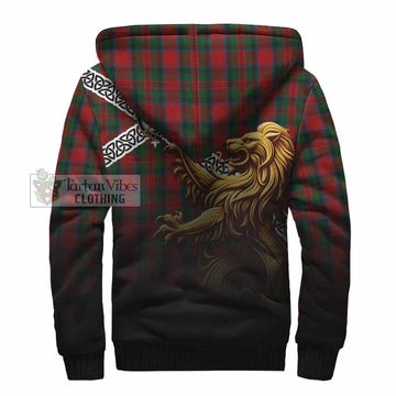 MacDuff (McDuff) Crest Tartan Sherpa Hoodie with Golden Lion Emblem Celtic Style