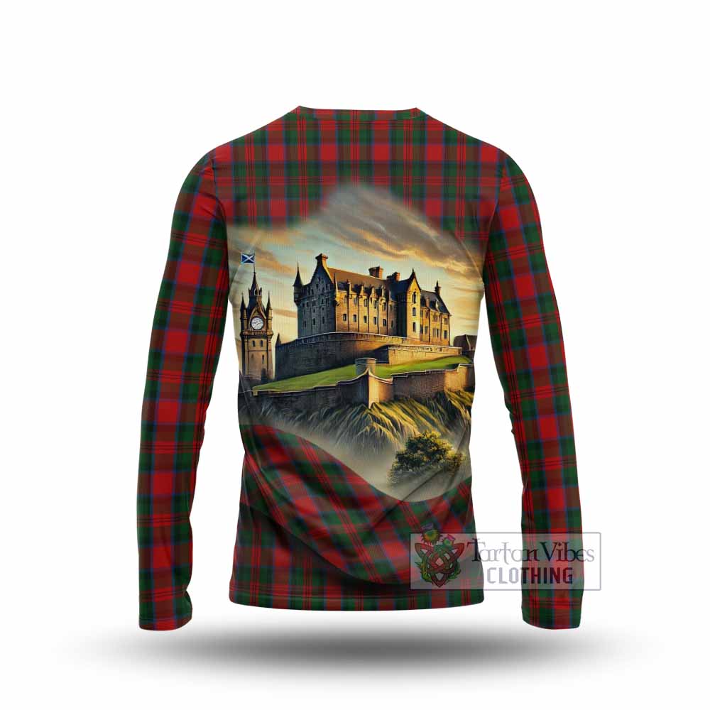 Tartan Vibes Clothing MacDuff (McDuff) Tartan Family Crest Long Sleeve T-Shirt with Scottish Ancient Castle Style