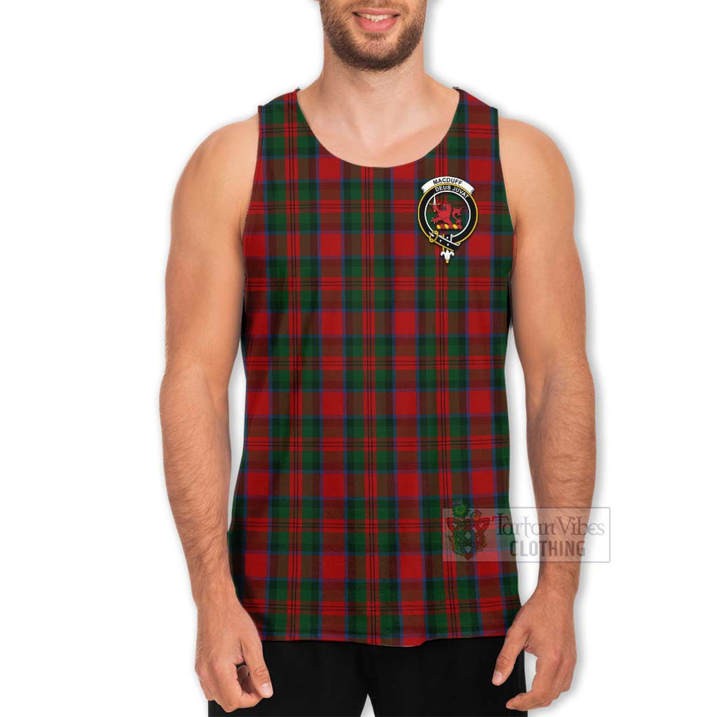 Tartan Vibes Clothing MacDuff (McDuff) Tartan Men's Tank Top with Family Crest Celtic Skull Style