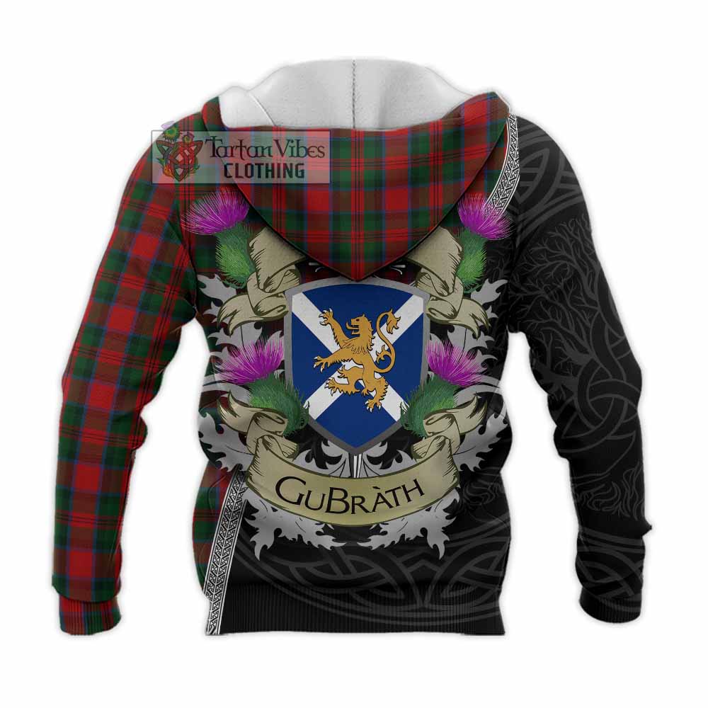 Tartan Vibes Clothing MacDuff (McDuff) Tartan Family Crest Knitted Hoodie Lion Rampant Royal Thistle Shield Celtic Inspired