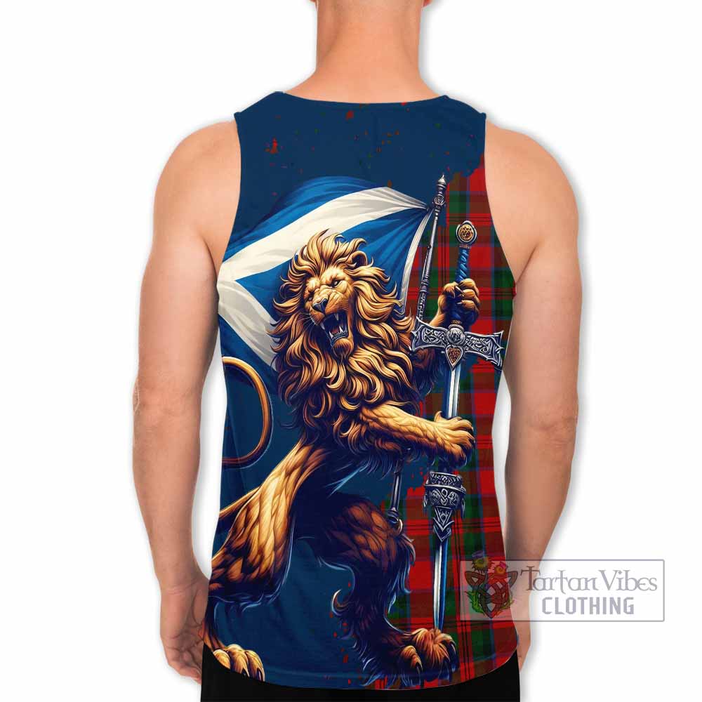 Tartan Vibes Clothing MacDuff (McDuff) Tartan Family Crest Men's Tank Top with Scottish Majestic Lion