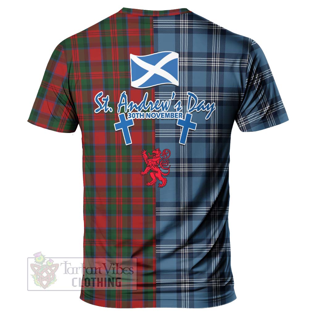 Tartan Vibes Clothing MacDuff (McDuff) Tartan T-Shirt Happy St. Andrew's Day Half Tartan Style
