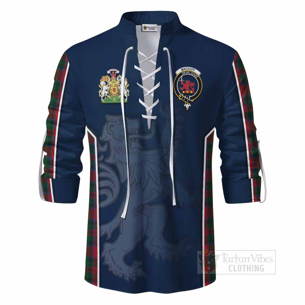 Tartan Vibes Clothing MacDuff (McDuff) Tartan Ghillie Kilt Shirt with Family Crest and Lion Rampant Vibes Sport Style