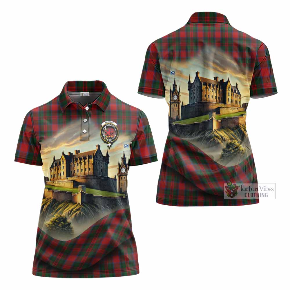 Tartan Vibes Clothing MacDuff (McDuff) Tartan Family Crest Women's Polo Shirt with Scottish Ancient Castle Stype