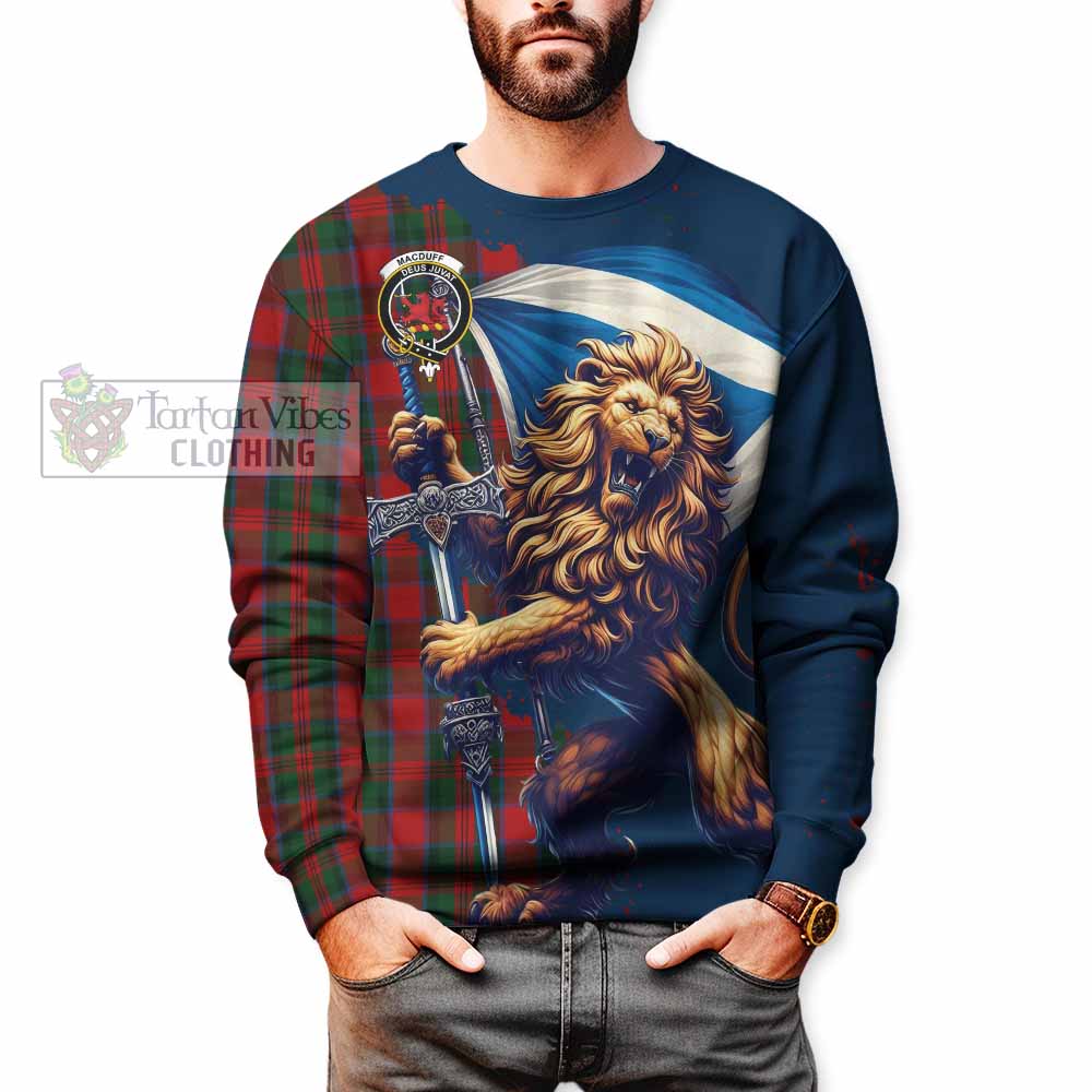 MacDuff (McDuff) Tartan Family Crest Sweatshirt with Scottish Majestic Lion - Tartan Vibes Clothing