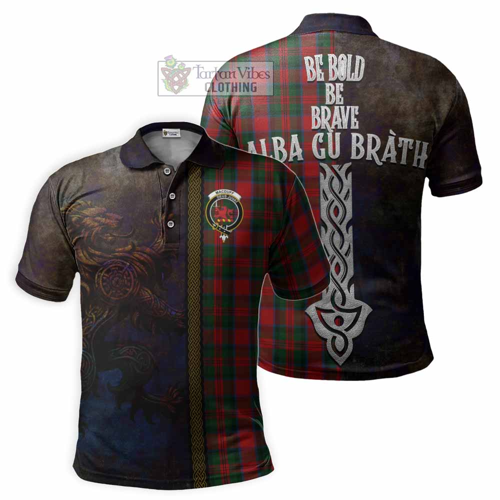 Tartan Vibes Clothing MacDuff (McDuff) Tartan Family Crest Polo Shirt Alba Gu Brath Be Brave Lion Ancient Style