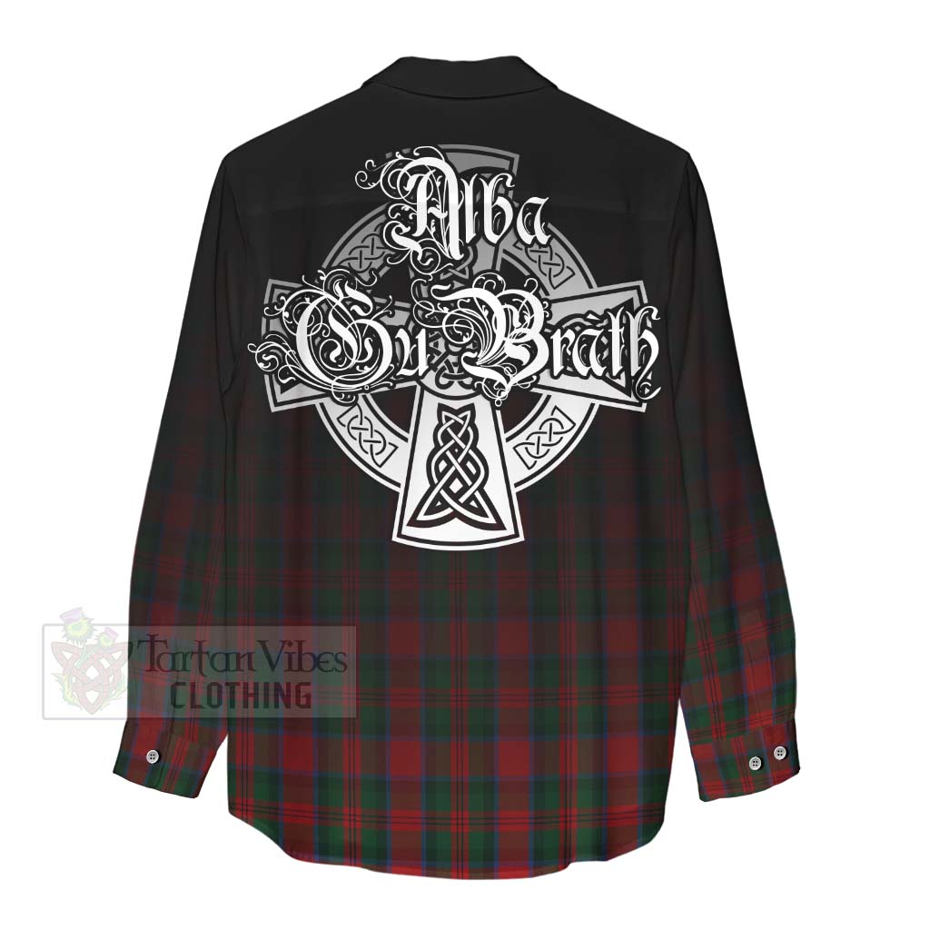 Tartan Vibes Clothing MacDuff (McDuff) Tartan Women's Casual Shirt Featuring Alba Gu Brath Family Crest Celtic Inspired