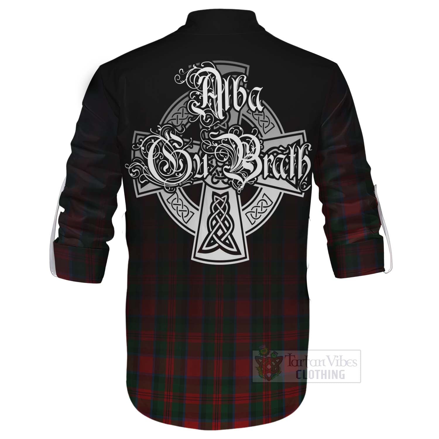 Tartan Vibes Clothing MacDuff (McDuff) Tartan Ghillie Kilt Shirt Featuring Alba Gu Brath Family Crest Celtic Inspired