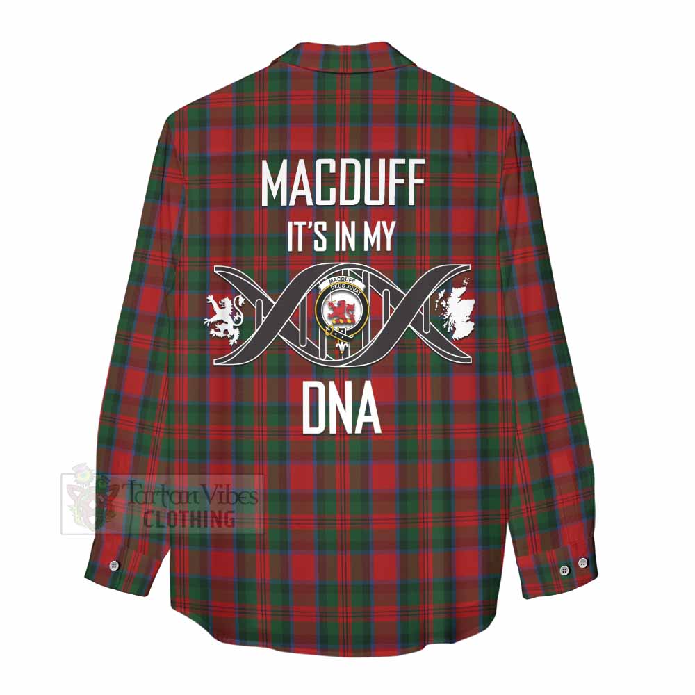 Tartan Vibes Clothing MacDuff (McDuff) Tartan Women's Casual Shirt with Family Crest DNA In Me Style